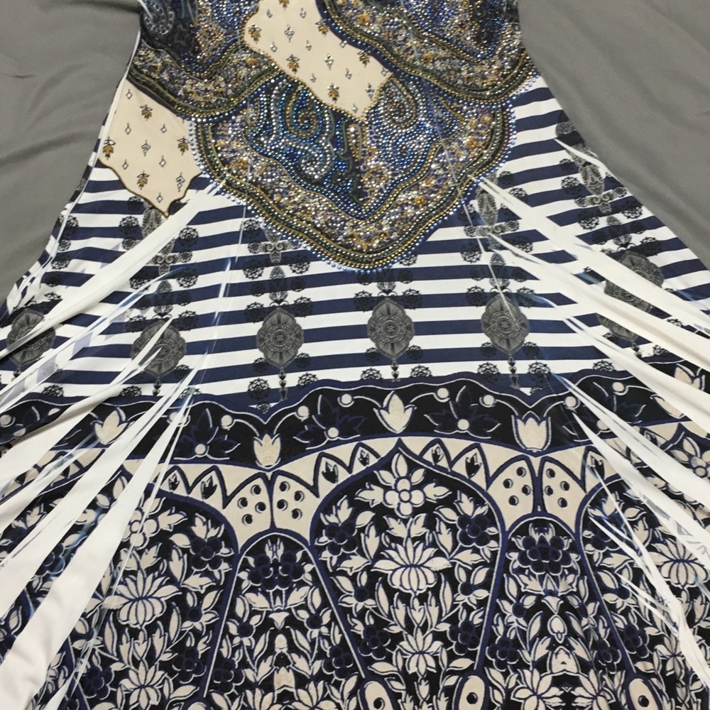 Long, pleated, patterned skirt by S-12